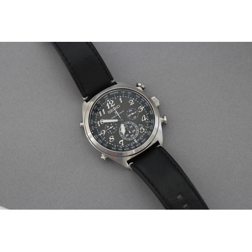 4 - SEIKO PROSPEX RADIO SYNC REFERENCE 8B92-0AV0 WITH BOX AND PAPERS, circular black dial with arabic nu... 