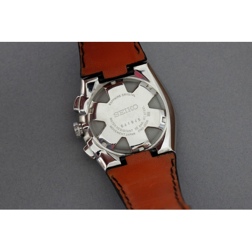 7 - SEIKO SPORTURA CHRONOGRAPH REFERENCE 7T62-03D0 BOX AND PAPERS, circular black dial with baton hour m... 