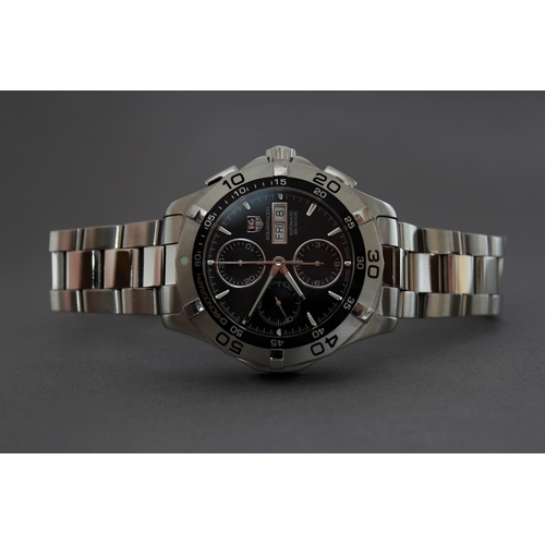 8 - TAG HEUER AQUARACER CHRONOGRAPH REFERENCE CAF2010 BOX AND PAPERS 2011, circular black dial with bato... 