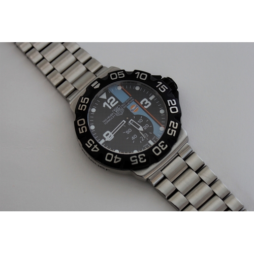 8 - TAG HEUER AQUARACER CHRONOGRAPH REFERENCE CAF2010 BOX AND PAPERS 2011, circular black dial with bato... 