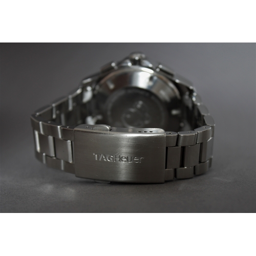 8 - TAG HEUER AQUARACER CHRONOGRAPH REFERENCE CAF2010 BOX AND PAPERS 2011, circular black dial with bato... 