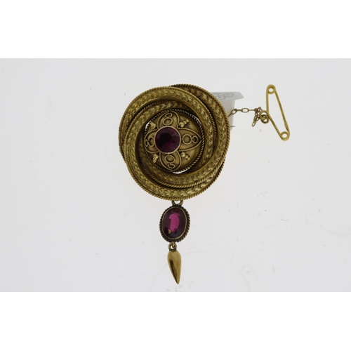 1002 - Victorian Garnet Wreath Brooch