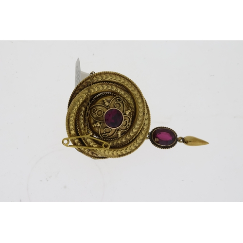 1002 - Victorian Garnet Wreath Brooch