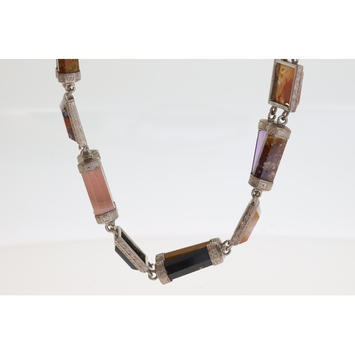 1019 - Silver Scottish Agate Bracelet