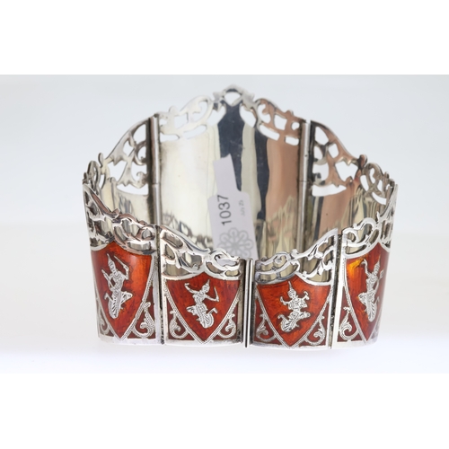 1024 - Red Enamel Siam Silver Bangle