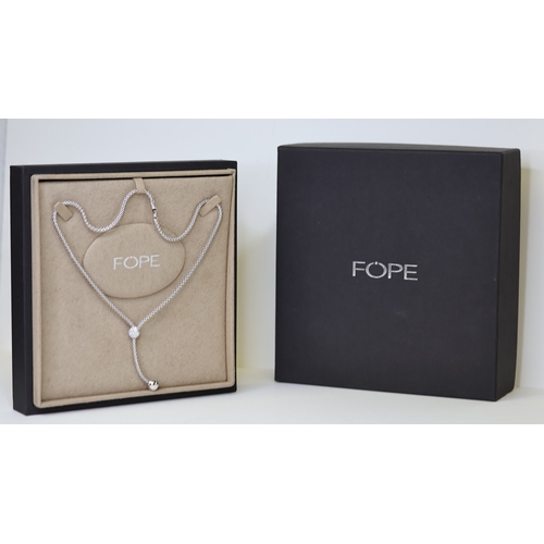 1026 - Fope 18ct white gold Flexâ€™s Solo Lariat Necklace, Diamond set, estimated total diamond weight 0.41... 