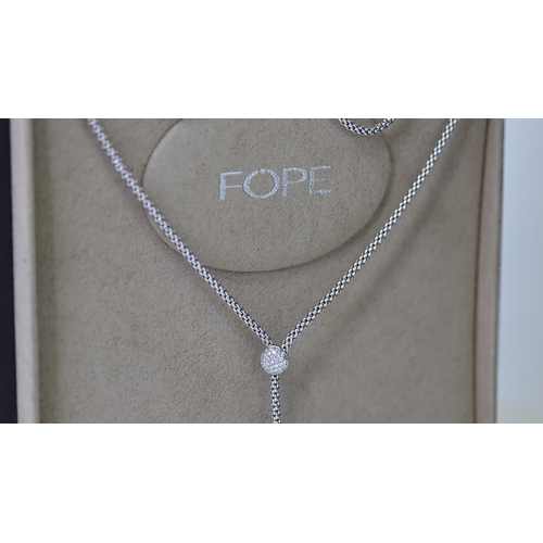 1026 - Fope 18ct white gold Flexâ€™s Solo Lariat Necklace, Diamond set, estimated total diamond weight 0.41... 