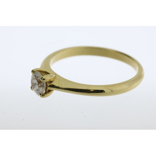 1040 - 0.34ct Diamond Single Stone Ring, Anchor certificate stating H colour, I1 clarity, 18ct