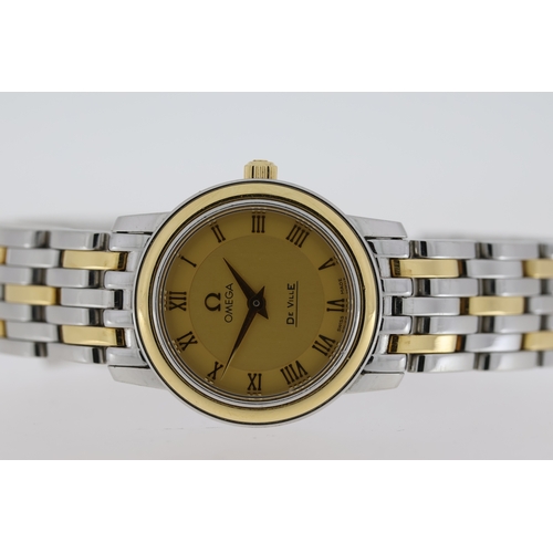 15 - LADIES OMEGA DE VILLE PRESTIGE REFERENCE 43701200 CIRCA 2011 WITH BOX AND PAPERS, 22mm stainless ste... 