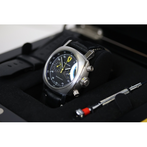 19 - PANERAI FERRARI SCUDERIA CHRONOGRAPH LIMITED EDITION REFERENCE FER00008 WITH BOX, With a bold 45mm s... 