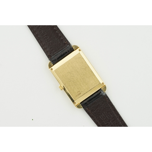 229 - PIAGET 18CT GOLD 'TANK' MANUALLY WOUND PURPLE DIAL W/ GUARANTEE PAPERS REF. 9228 CIRCA 1977, rectang... 