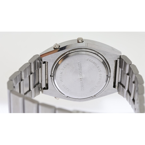 277 - MERCURY LED WATCH, 38mm stainless steel case, LED display, three pushers, integrated stainless steel... 