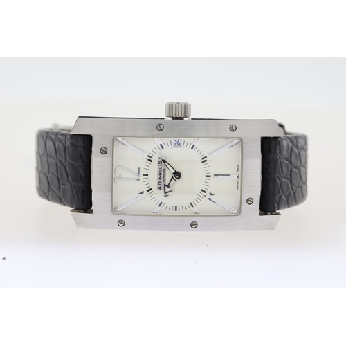 295 - A.DUNHILL CITYTAMER LIMITED EDITON AUTOMATIC BOX AND PAPERS, rectangular silver dial with applied ho... 