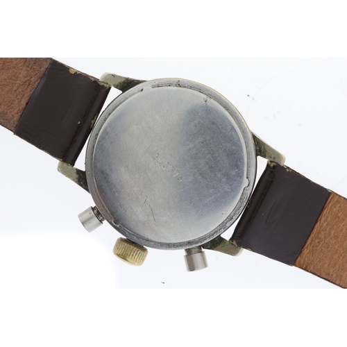 316 - VINTAGE TUTIMA GLASHUTTE UROFA 59 PILOT CHRONOGRAPH GERMAN MILITARY WATCH, circular brown dial with ... 