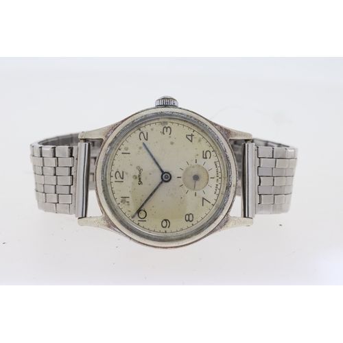 319 - SMITHS EARLY 12-15 DENNISON AQUATITE PRE-EVEREST CIRCA 1952, circular silver patina dial with arabic... 