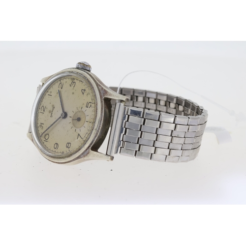 319 - SMITHS EARLY 12-15 DENNISON AQUATITE PRE-EVEREST CIRCA 1952, circular silver patina dial with arabic... 