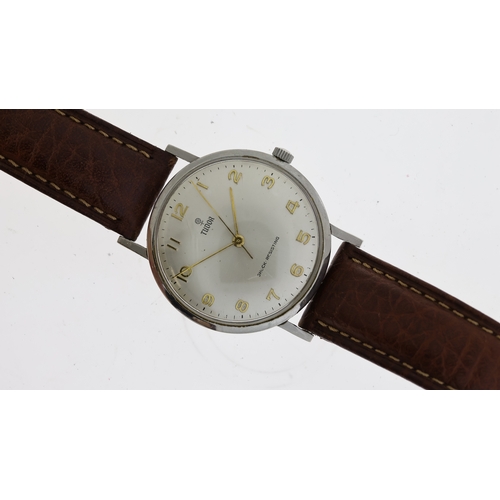 320 - VINTAGE TUDOR SHOCK RESISTING MECHANICAL WRISTWATCH, circular sunburst silver dial with arabic numer... 