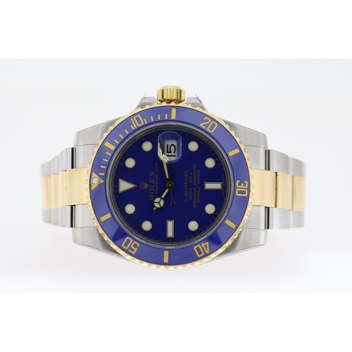 33 - ROLEX SUBMARINER DATE 'BLUESY' REFERENCE 116613LB BOX AND PAPERS 2011 *RECENTLY SERVICED*, circular ... 