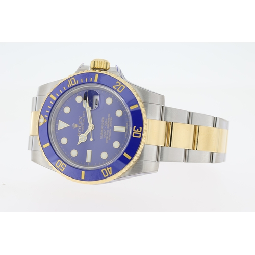 33 - ROLEX SUBMARINER DATE 'BLUESY' REFERENCE 116613LB BOX AND PAPERS 2011 *RECENTLY SERVICED*, circular ... 