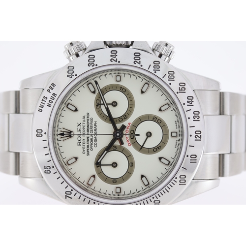 37 - ROLEX DAYTONA 'PANNA' DIAL REFERENCE 116520 CIRCA 2002, circular cream 'panna' dial with applied hou... 