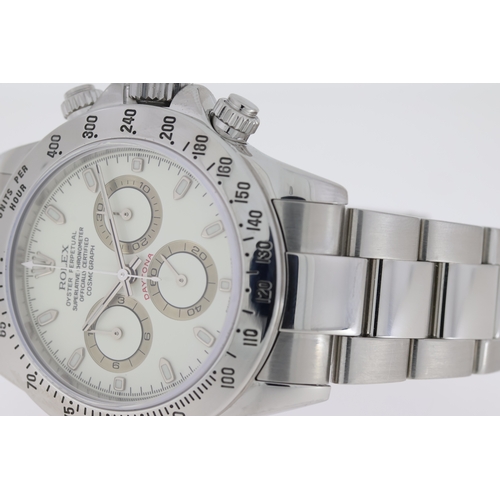 37 - ROLEX DAYTONA 'PANNA' DIAL REFERENCE 116520 CIRCA 2002, circular cream 'panna' dial with applied hou... 