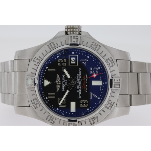 57 - BREITLING AVENGER II SEAWOLF REFERENCE A17331 BOX AND PAPERS 2015, circular black dial with arabic n... 