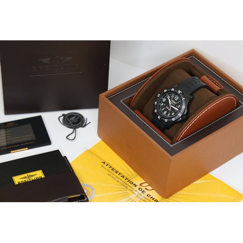 64 - BREITLING COLT SKYRACER REFERENCE X74320 WITH BOX AND PAPERS 2018, 45mm black carbon case, a black d... 