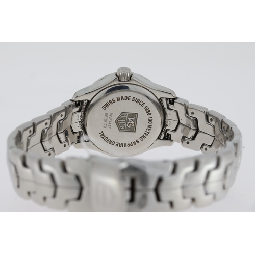 65 - LADIES TAG HEUER LINK DIAMONDS MOTHER OF PEARL REFERENCE WJF1417 WITH BOX, circular mother of pearl ... 