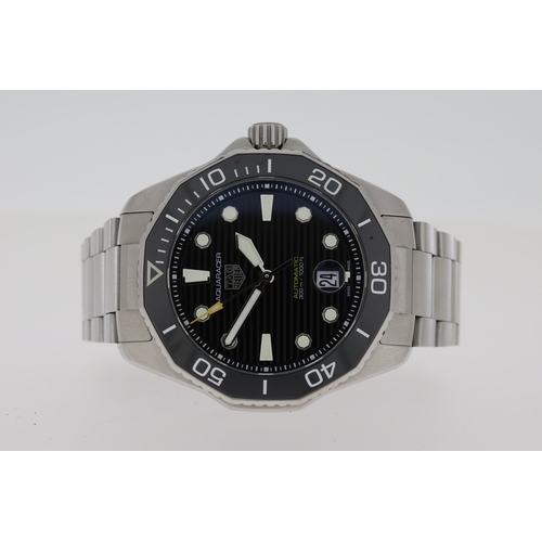 71 - TAG HEUER AQUARACER AUTOMATIC REFERENCE WBP201A BOX AND PAPERS 2021, circular black striped dial wit... 