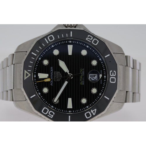 71 - TAG HEUER AQUARACER AUTOMATIC REFERENCE WBP201A BOX AND PAPERS 2021, circular black striped dial wit... 