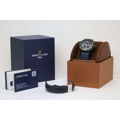 83 - BREITLING ENDURANCE PRO CHRONOGRAPH REFERENCE X82310 BOX AND PAPERS 2021, circular black dial with a... 