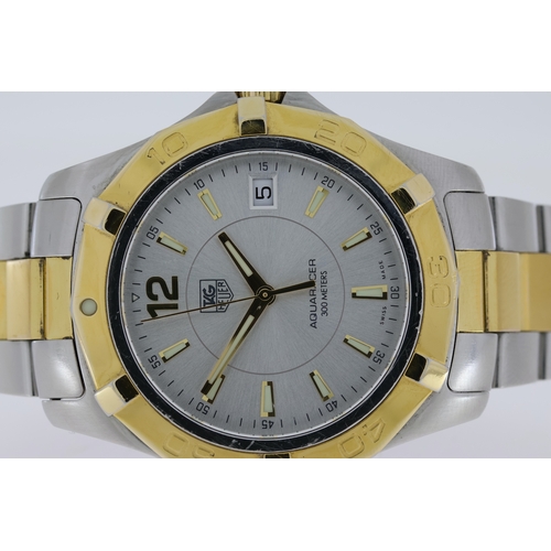 103 - TAG HEUER AQUARACER QUARTZ REFERENCE WAF1120, circular sunburst silver dial with baton hour markers,... 