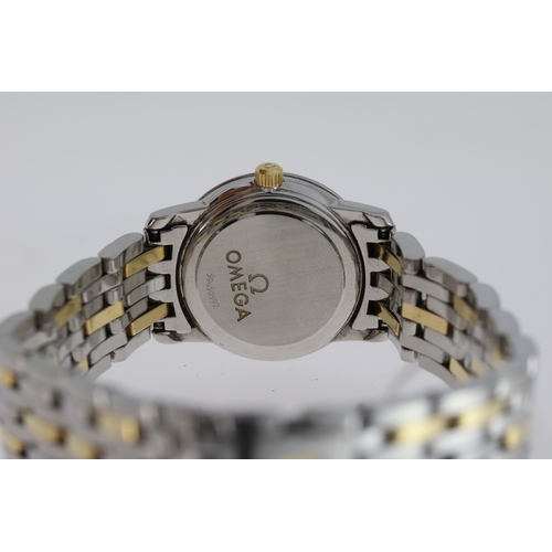 109 - LADIES OMEGA DEVILLE PRESTIGE QUARTZ DIAMOND DOT CIRCIA 1998, 22mm stainless steel case with snap on... 