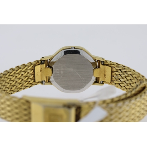 110 - LADIES OMEGA DEVILLE 1387 QUARTZ, gold plated, Omega bracelet and clasp, 20mm