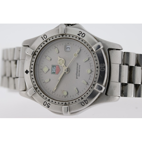 115 - ladies tag heuer professional reference 962208-2, grey dial, stainless steel bezel, case and bracele... 