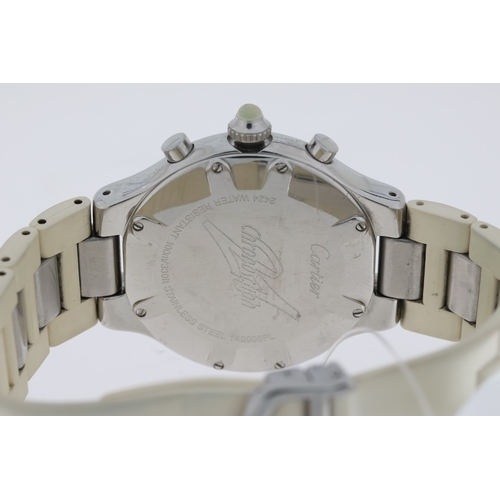 118 - CARTIER 21 CHRONOSCAPH QUARTZ WATCH REFERENCE 2424. 38mm stainless steel case with screw down case b... 