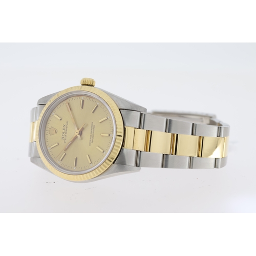 131 - ROLEX OYSTER PERPETUAL REFERENCE 14233 CIRCA 1994, circular champagne dial with baton hour markers, ... 