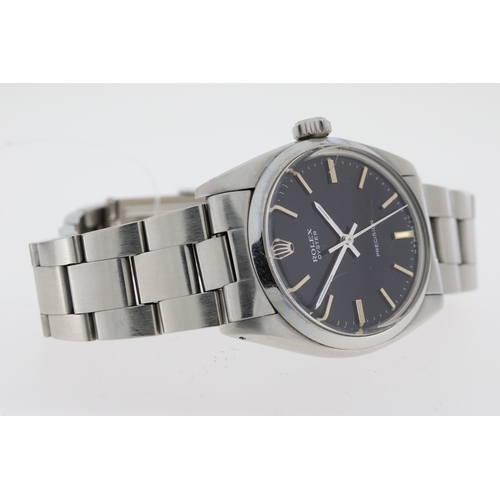 135 - VINTAGE ROLEX OYSTER PRECISION REFERENCE 6426 CIRCA 1981, circular gloss black dial with baton hour ... 