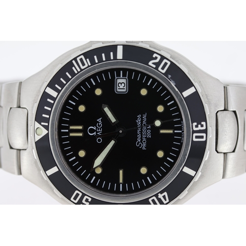 138 - OMEGA SEAMASTER PROFESSIONAL 200 'PRE BOND' CIRCA 1995, circular black dial with patina hour markers... 