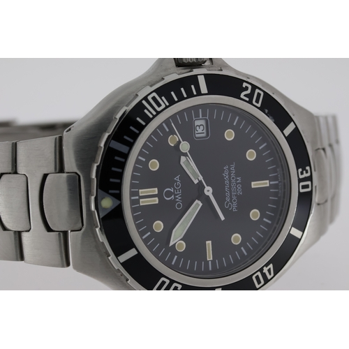 138 - OMEGA SEAMASTER PROFESSIONAL 200 'PRE BOND' CIRCA 1995, circular black dial with patina hour markers... 