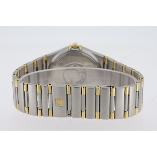 139 - OMEGA CONSTELLATION QUARTZ STEEL AND GOLD CIRCA 1998, circular champagne dial with baton hour marker... 