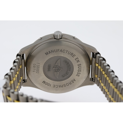 146 - BREITLING AROSPACE TITANIUM REFERENCE F56062,  grey dial, gold Arabic numerals, digital / analogue d... 