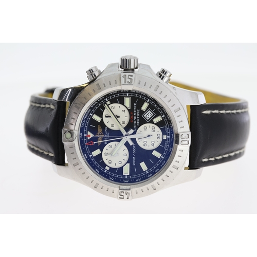 149 - BREITLING COLT CHRONOGRAPH REFERENCE A73388 WITH PAPERS 2019, circular black dial with applied hour ... 