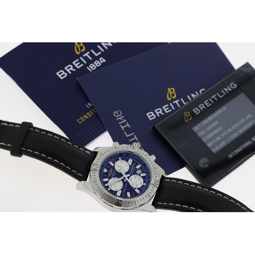 149 - BREITLING COLT CHRONOGRAPH REFERENCE A73388 WITH PAPERS 2019, circular black dial with applied hour ... 