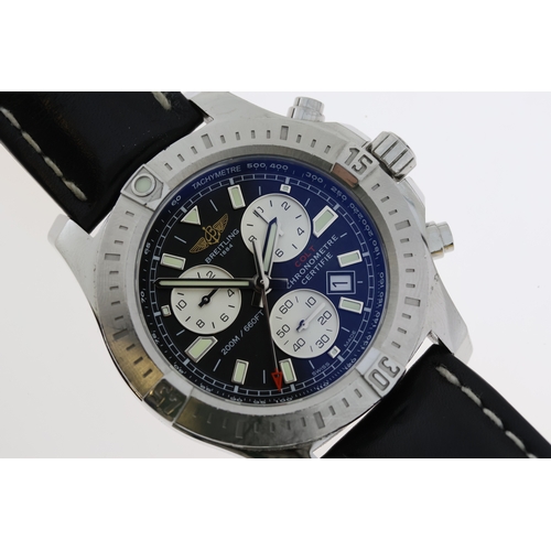 149 - BREITLING COLT CHRONOGRAPH REFERENCE A73388 WITH PAPERS 2019, circular black dial with applied hour ... 