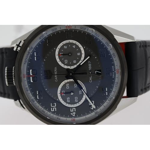 150 - TAG HEUER 'BULL HEAD' CARRERA CHRONOGRAPH REFERENCE CAR2C12-0 BOX AND PAPERS 2016,  grey two tone di... 