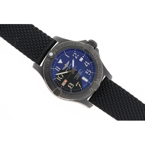 91 - BREITLING AVENGER SEA WOLF 45 NIGHT MISSION REFERENCE V17319 BOX AND PAPERS 2021, circular black dia... 