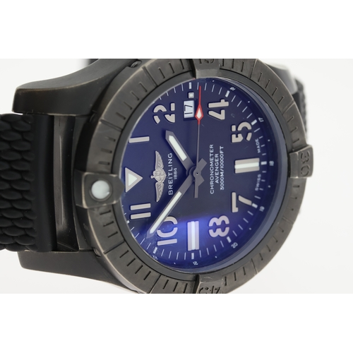 91 - BREITLING AVENGER SEA WOLF 45 NIGHT MISSION REFERENCE V17319 BOX AND PAPERS 2021, circular black dia... 