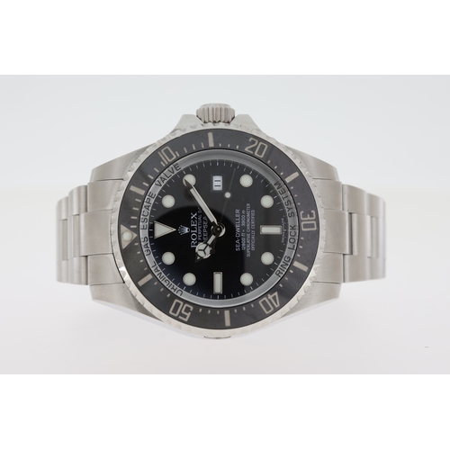 92 - ROLEX SEA DWELLER DEEPSEA REFERENCE 116600 BOX AND PAPERS 2012, circular black dial with applied hou... 