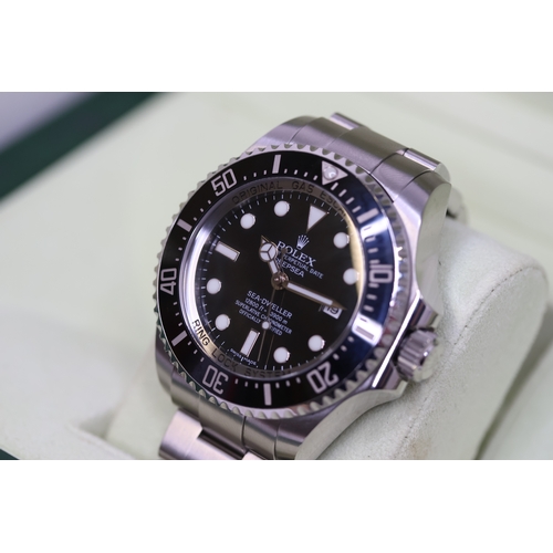 92 - ROLEX SEA DWELLER DEEPSEA REFERENCE 116600 BOX AND PAPERS 2012, circular black dial with applied hou... 